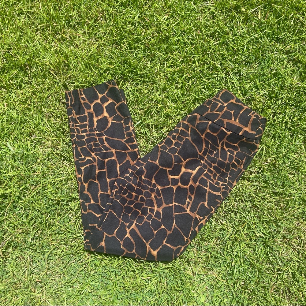 Y2K Super CUTE! Animal Giraffe Print capri Pants Kasper size 6P stunning